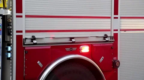 Fire Truck stopped on road Stock Footage 60045911