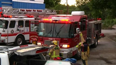 Fire truck T67 &amp; E70 Stock Footage 936483