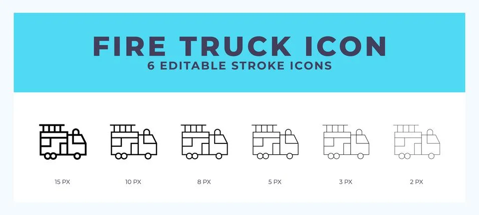 Fire truck vector icon for web and app. Editable stroke vector illustration 스톡 일러스트