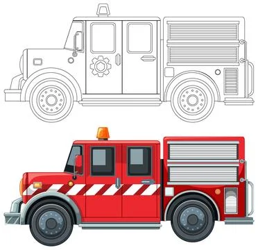 Fire Truck Vector Illustration 스톡 일러스트