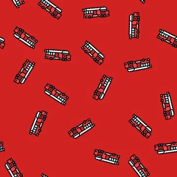Fire truck wildfire disaster vector seamless pattern Stock Illustration