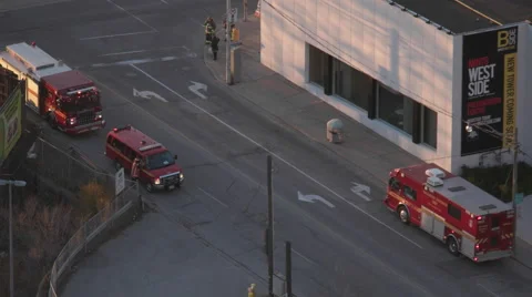 Fire Trucks from Above. Stock Footage 57636933