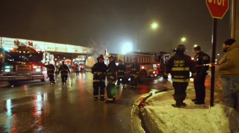 Fire Trucks and Firemen Stock Footage 644849