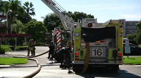 Fire Trucks E16 &amp; E19 Stock Footage 937479