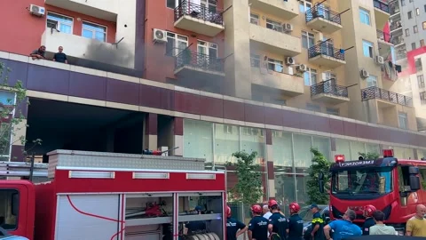 Fire trucks, fire engines on the street - firefighting concept Stock Footage 336918804