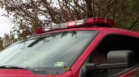 Fire trucks lights close Stock Footage 8845729