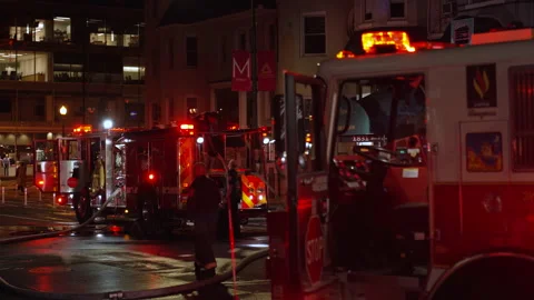 Fire Trucks NW DC Rack 0302 스톡 동영상 171284439