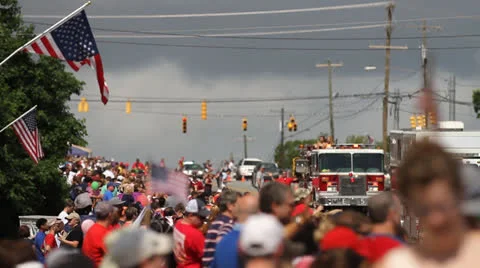 Fire Trucks in Parade Stockbeeldmateriaal 26113778