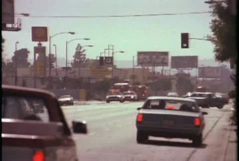 Fire trucks responding during the LA riots in 1992. 스톡 동영상 11522282