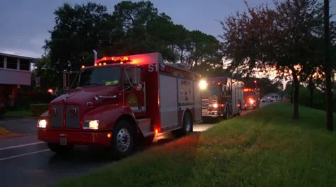 Fire trucks on scene Stock Footage 934567