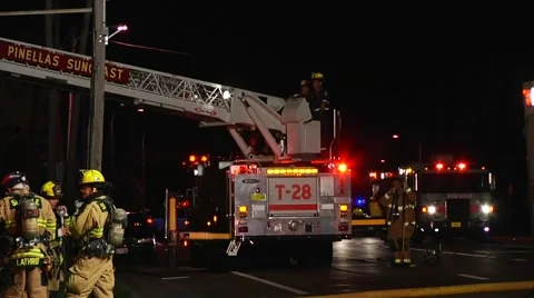 Fire Trucks T28 &amp; P29 Stock Footage 937448