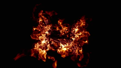 Fire tunnel in slow motion Stock Footage 104812294