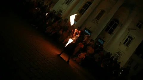 Fire twirling Stock-Footage 10973490