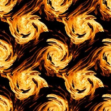 Fire twirls abstract. seamless  pattern Stock Illustration