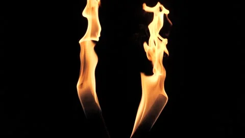 Fire, two flames slow motion Stock Footage 221437763
