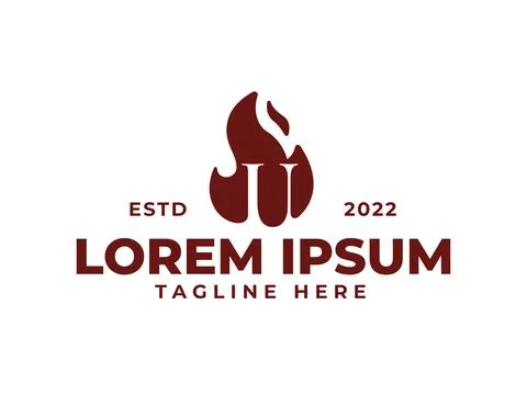 Fire U logo design template Stock Illustration