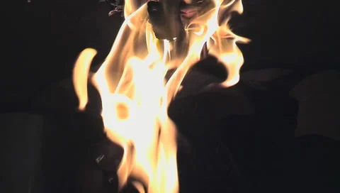 Fire : upside down Stock Footage 35520238