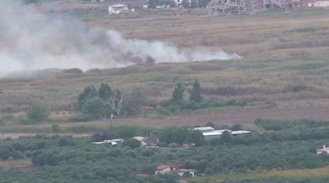 Fire in the valley 库存影片 41639926