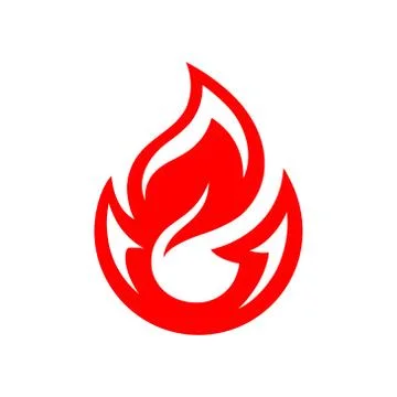 Fire vector icon. Flame silhouette isolated on white background. Hot symbol Stock Illustration