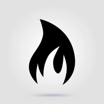 Fire vector icon on a gray background Stock Illustration