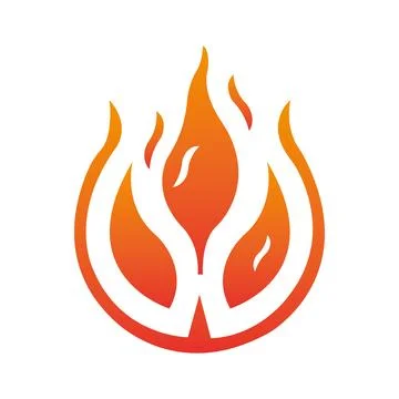 Fire vector icon logo design circle fire Stock Illustration