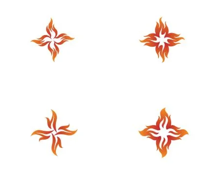 Fire vector icon logo Illustrazione stock