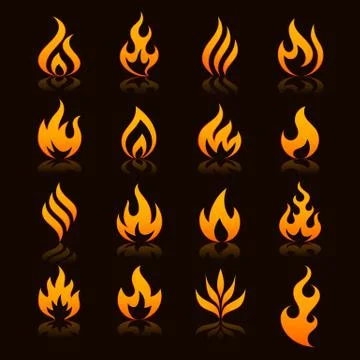 Fire vector icons 스톡 일러스트