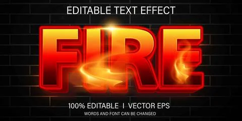Fire vector text effect with modern style design Stock Illustration