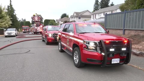 FIRE VEHICLES AT FIRE Stock Footage 247342604