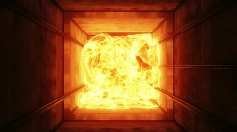 Fire in a ventilating shaft Stock Footage 22308460