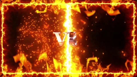 Fire versus interface background loop animation Stock Footage 149904293