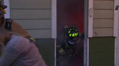 Fire Victim Rescue Exit Video stock 70332345