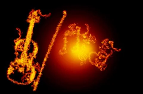 Fire violin Stock Illustration