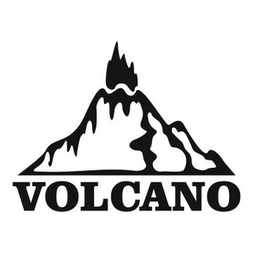 Fire volcano logo, simple style 스톡 일러스트