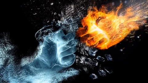 Fire vs Water Stock Footage 112757971