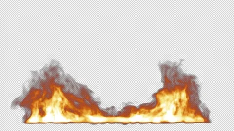 Fire wall burning on alpha background Stock Footage 237575940
