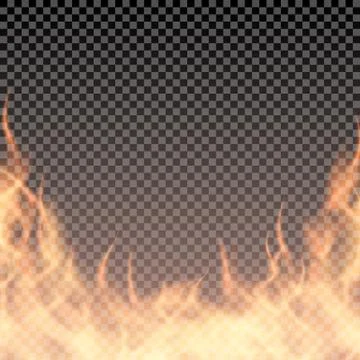 Fire wall. Burning border template for banner or you illustration. Vector Stock Illustration