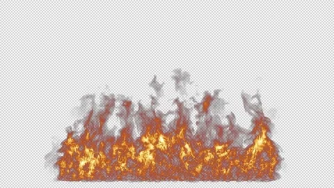 Fire wall burning looping on alpha background Stock Footage 237577004