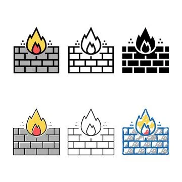 Fire wall color icon range vector Stock Illustration
