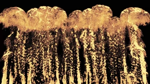 Fire wall in slow motion on black background, Stock Footage 132974128