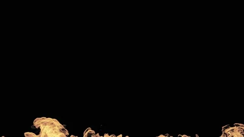 Fire wall in slow motion on black background Stock Footage 132974247