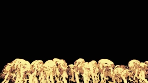 Fire wall in slow motion on black background Stock Footage 132974720