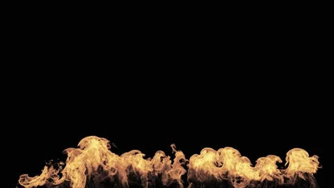 Fire wall in slow motion on black background Stock Footage 132974824