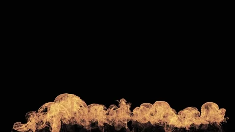 Fire wall in slow motion on black background Stock Footage 132974943