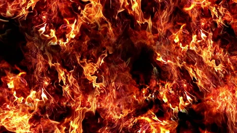 Fire wall in slow motion isolated seamless loop. Vidéo 92837511