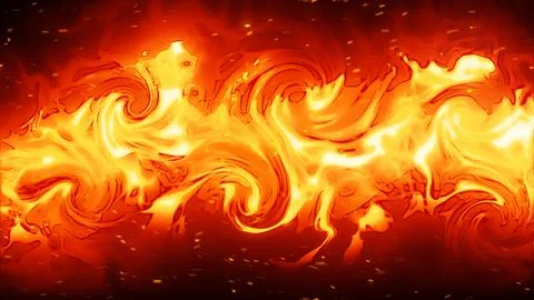 Fire Wall Swirls Flames Effect 스톡 일러스트