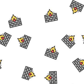 Fire wall vector seamless pattern Stock Illustration