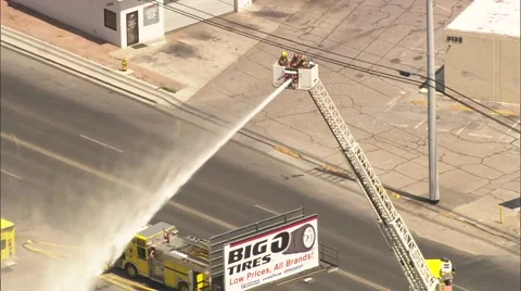 Fire Warehouse Las Vegas Stock Footage 40670937