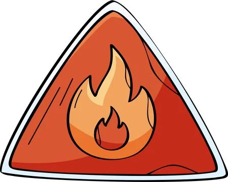 Fire warning sign danger alert 스톡 일러스트