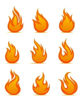 Fire warning symbols Stock Illustration